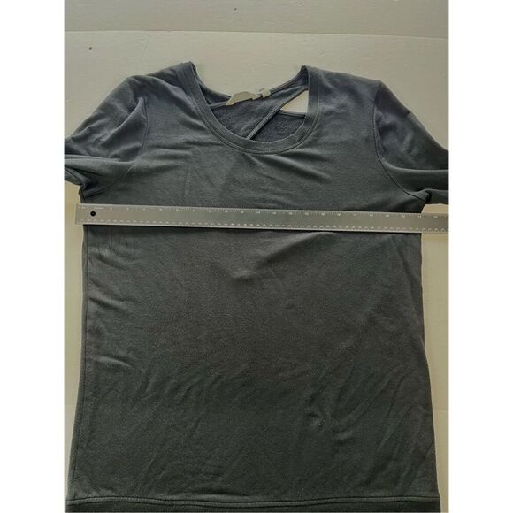 Athleta Coaster Go To Long Length Sweatshirt Open Back Black Women Size Large - Picture 7 of 7